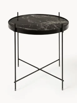 Outlet Zuiver Table d'appoint avec plateau amovible Cupid Noir, marbré