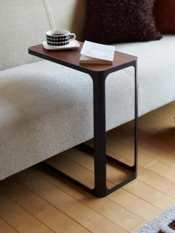 Outlet Yamazaki Table d'appoint avec plateau en bois Frame Noir, bois foncé