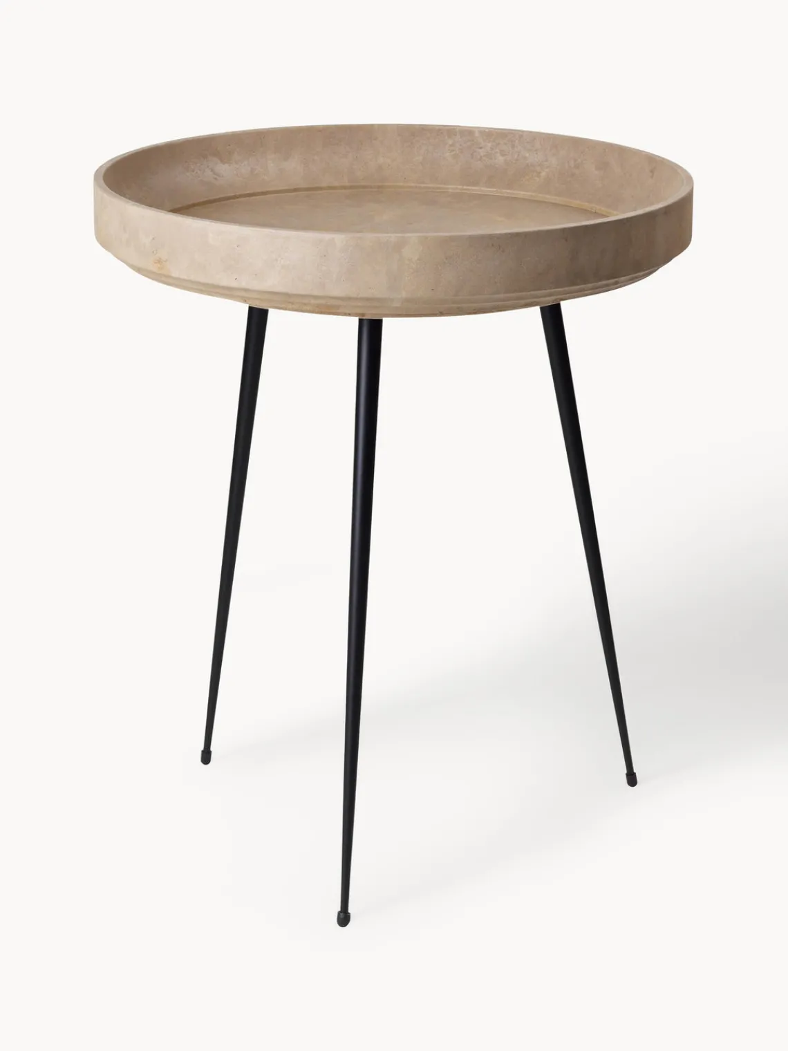 Sale Mater Table d'appoint en bois de chêne artisanale Bowl Bois de chêne, beige laqué