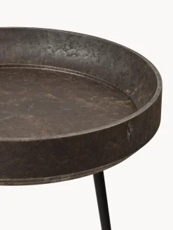 New Mater Table d'appoint en chêne artisanale Bowl Chêne brun foncé laqué