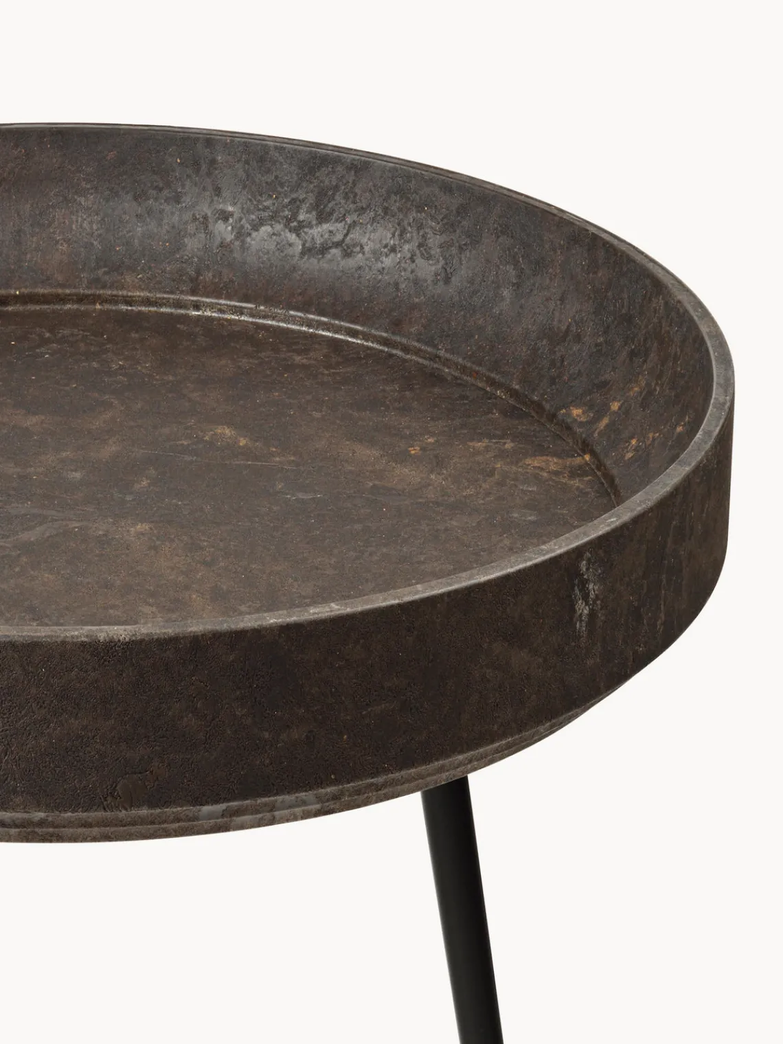 New Mater Table d'appoint en chêne artisanale Bowl Chêne brun foncé laqué
