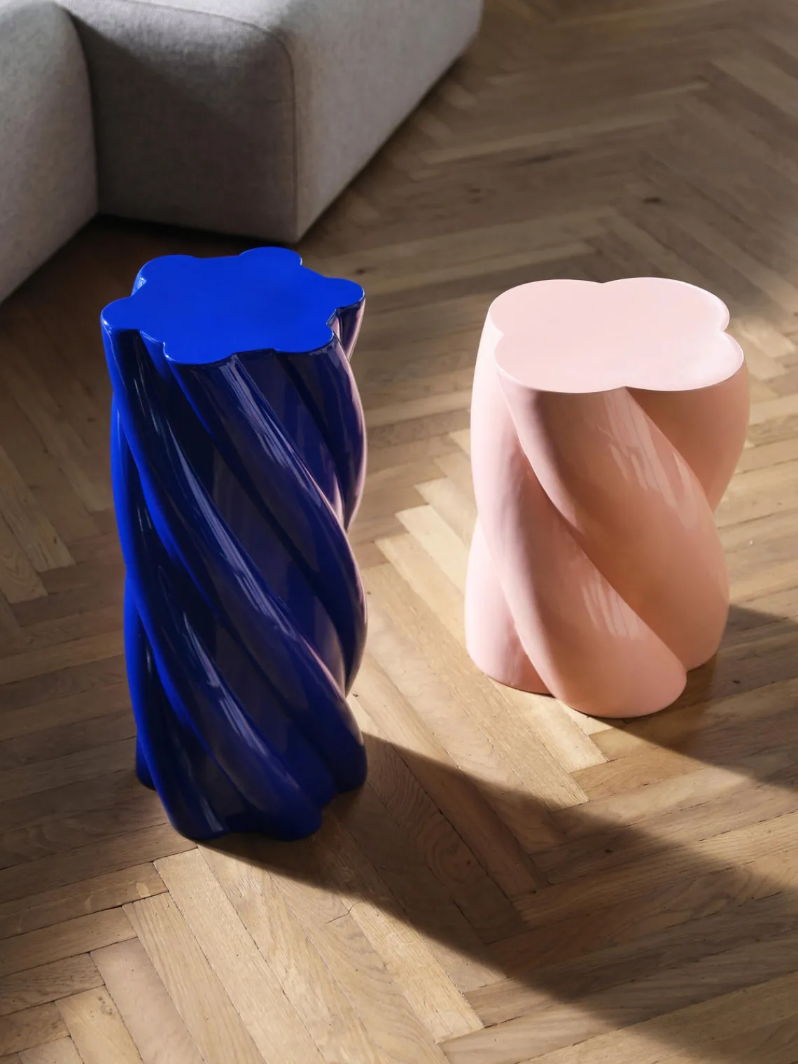 Clearance &k Amsterdam Table d'appoint en verre Marshmallow Rose pâle