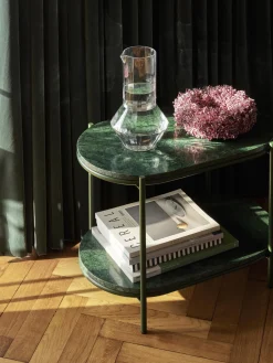Hot Hübsch Table d'appoint ovale en marbre Nusa
