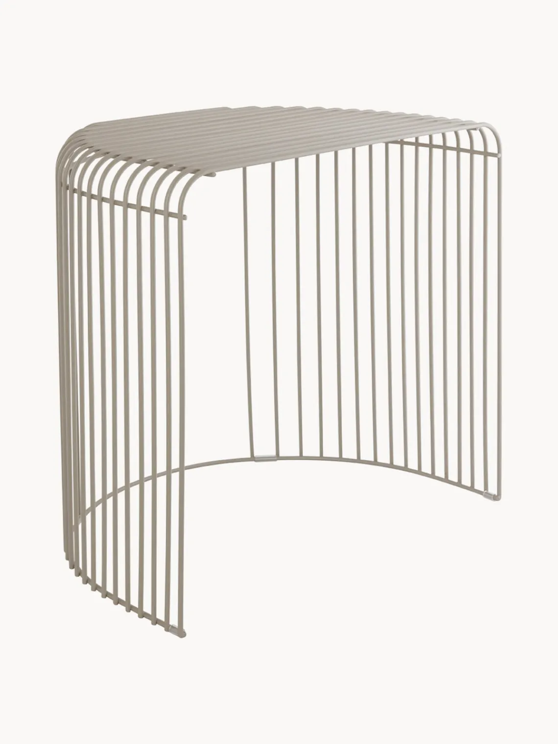 Sale AYTM Table d'appoint ovale en métal Curva Grège, mat