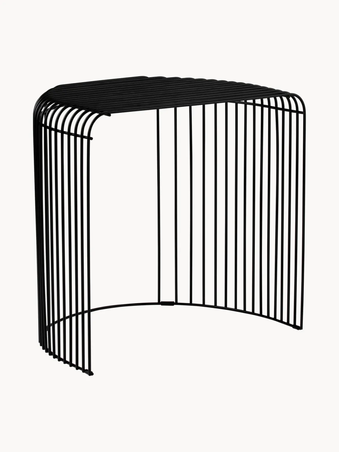 New AYTM Table d'appoint ovale en métal Curva Noir, mat