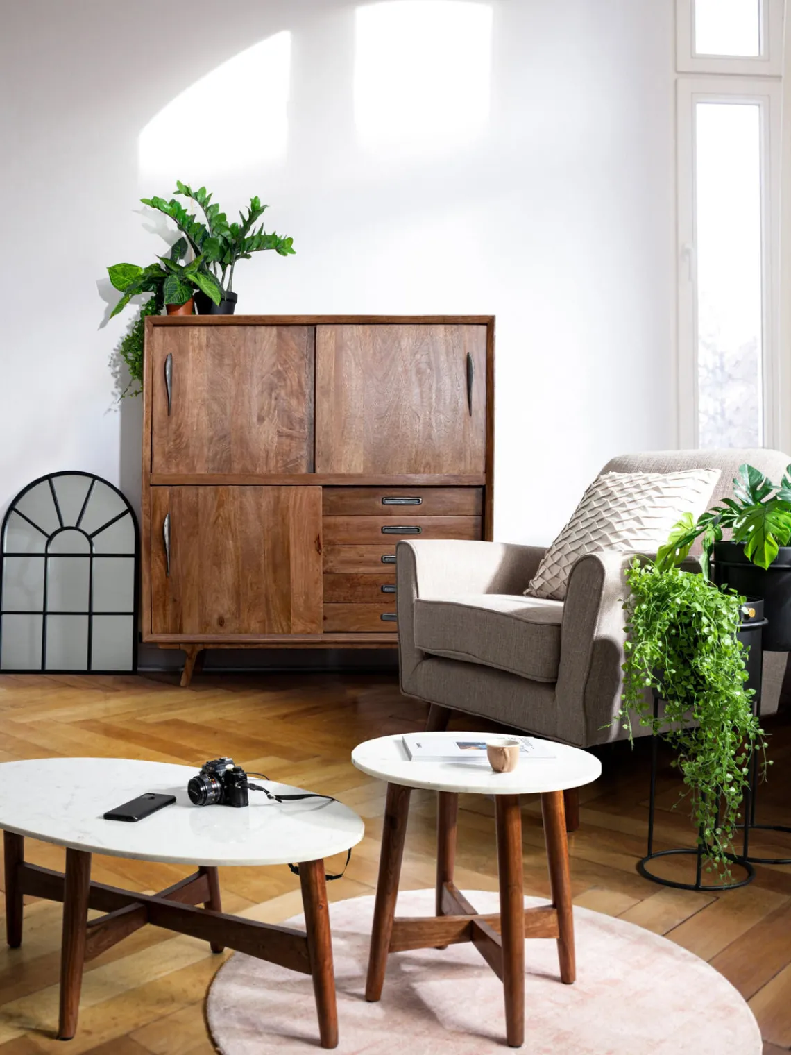 Best Bizzotto Table d'appoint ronde avec plateau en marbre Sylvester