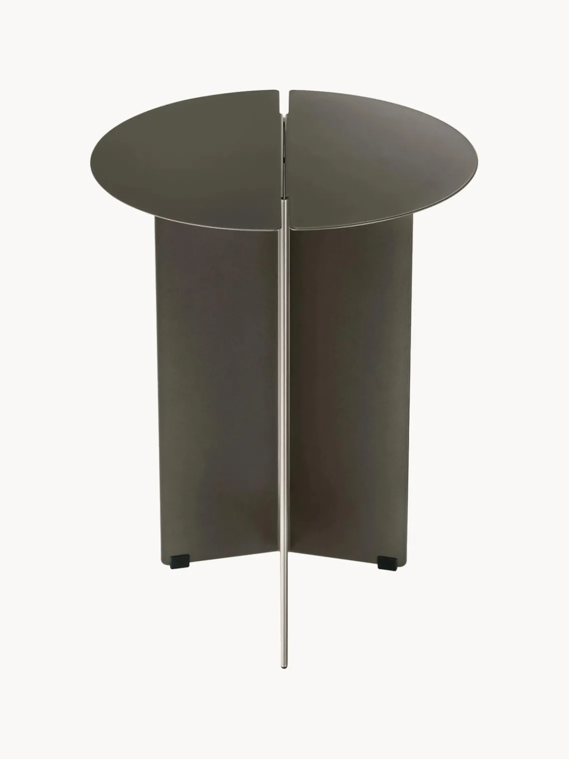 New blomus Table d'appoint ronde avec finition antique Oru Grège avec finition antiquaire