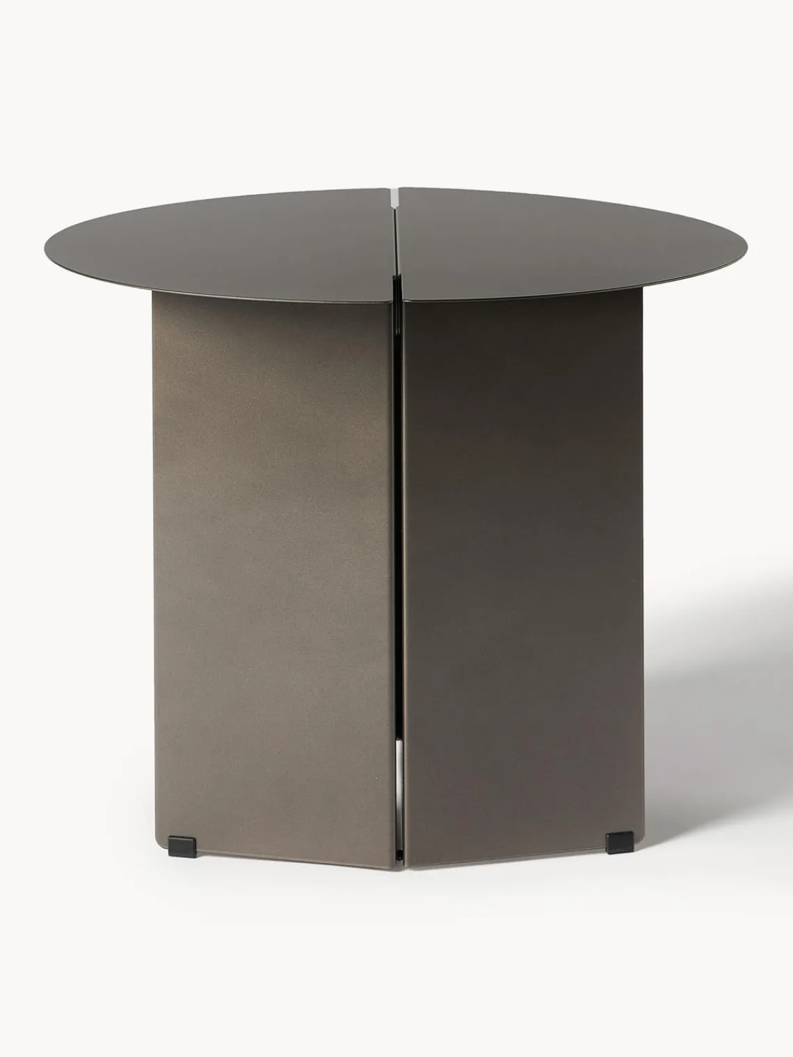 Fashion blomus Table d'appoint ronde avec finition antique Oru Grège avec finition antiquaire
