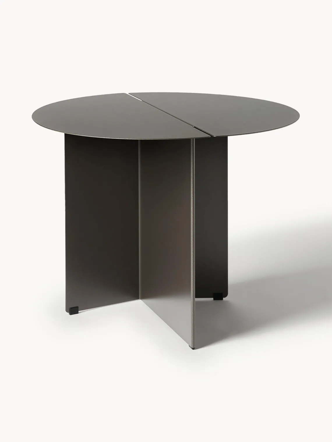 Fashion blomus Table d'appoint ronde avec finition antique Oru Grège avec finition antiquaire