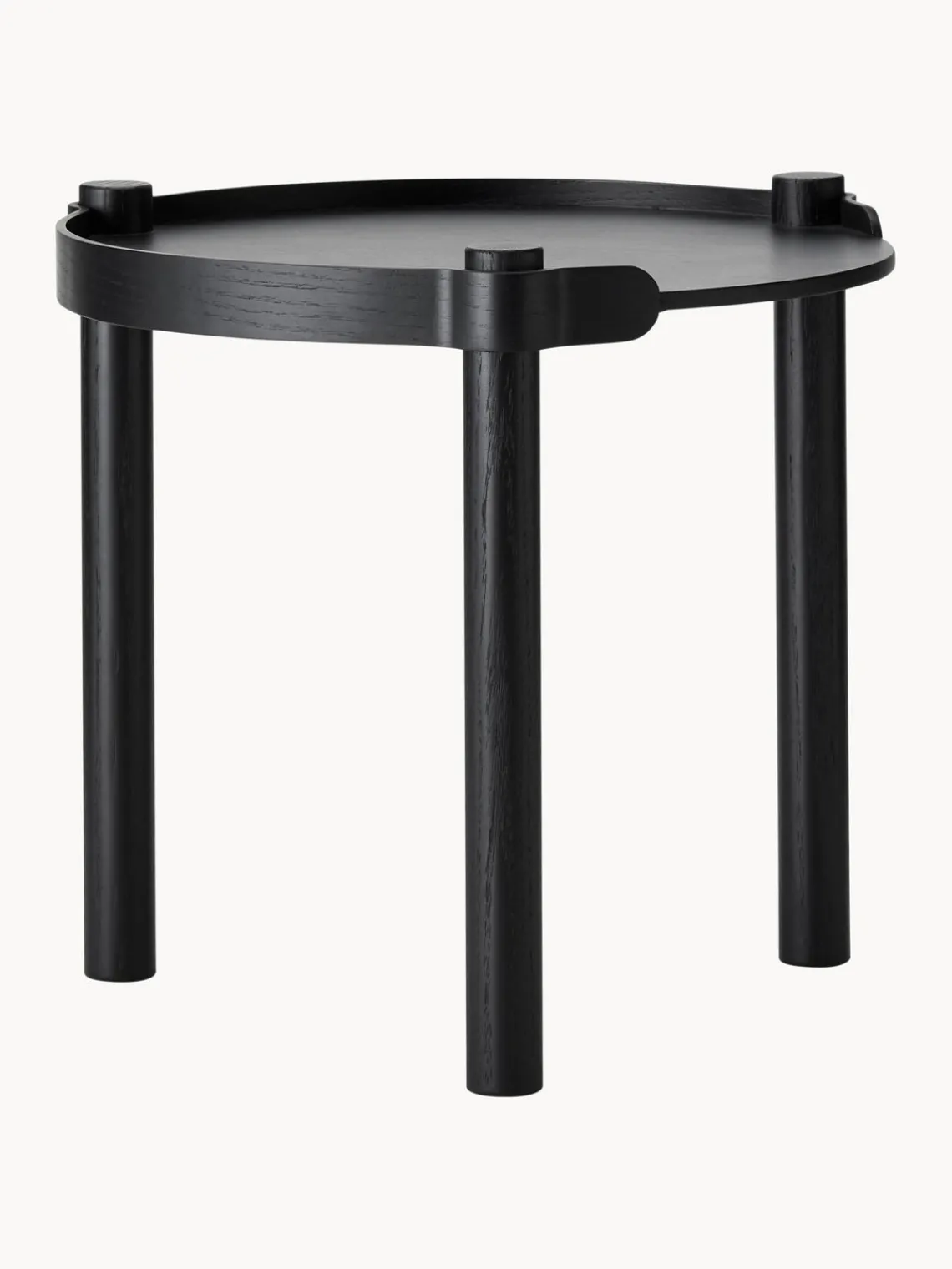 New Cooee Design Table d'appoint ronde en bois de chêne Woody Bois de chêne, noir laqué
