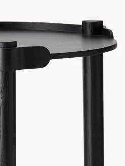 New Cooee Design Table d'appoint ronde en bois de chêne Woody Bois de chêne, noir laqué