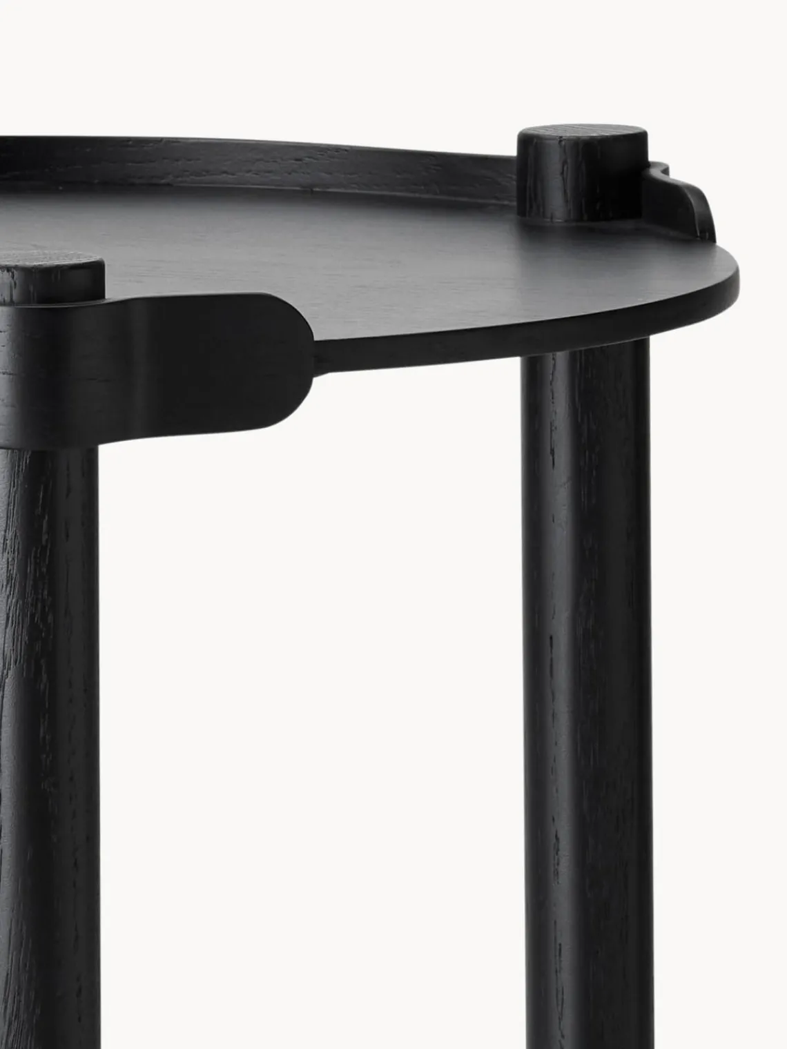 New Cooee Design Table d'appoint ronde en bois de chêne Woody Bois de chêne, noir laqué