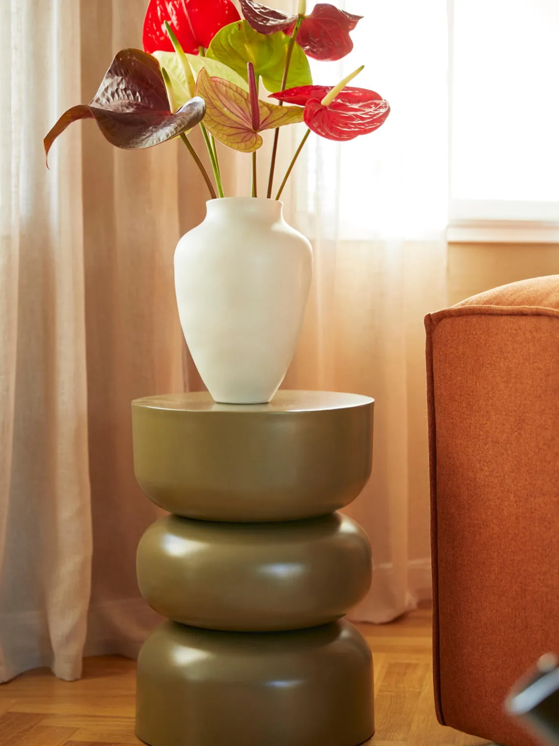 Outlet Nordal Table d'appoint ronde en métal Alma