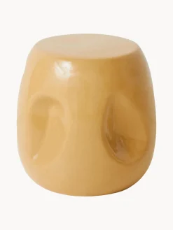 Clearance HKLIVING Table d'appoint ronde faite main en céramique Currents Ocre