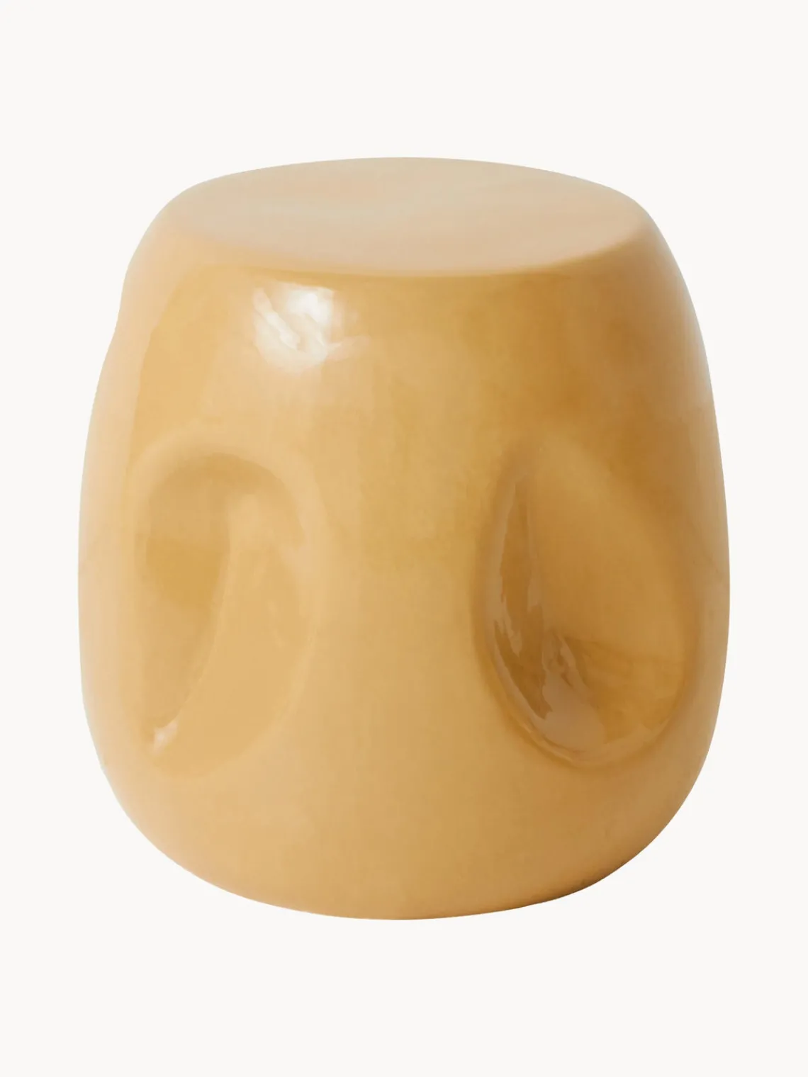 Clearance HKLIVING Table d'appoint ronde faite main en céramique Currents Ocre
