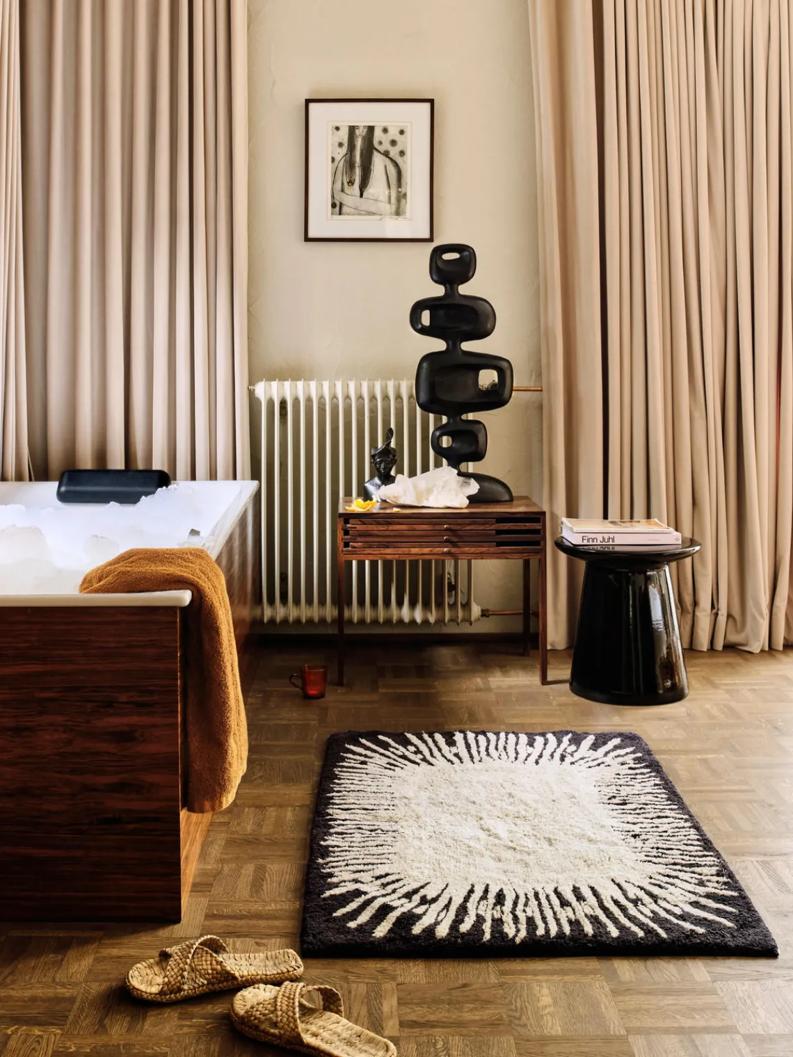 Clearance HKLIVING Table d'appoint ronde surface brillante Dustan