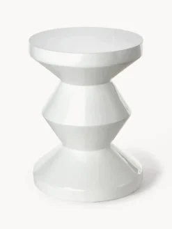 Best Pols Potten Table d'appoint ronde Zig Zag Blanc