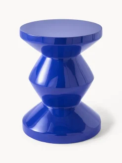 Clearance Pols Potten Table d'appoint ronde Zig Zag Bleu roi