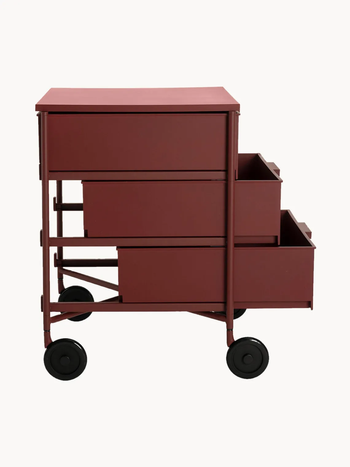 Outlet Kartell Table d'appoint sur roulettes Mobil Lie de vin