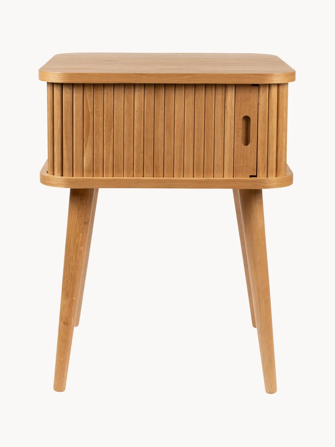 Hot Zuiver Table de chevet en bois cannelé Barbier Chêne clair