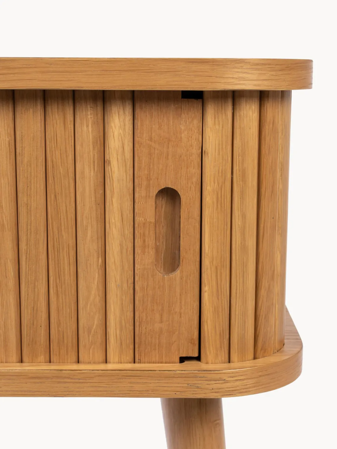 Hot Zuiver Table de chevet en bois cannelé Barbier Chêne clair