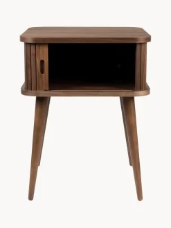 New Zuiver Table de chevet en bois cannelé Barbier Noyer