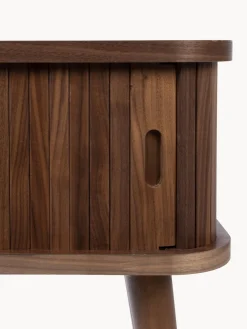 New Zuiver Table de chevet en bois cannelé Barbier Noyer
