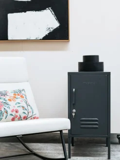 Clearance Mustard Made Table de chevet en métal The Shorty Anthracite