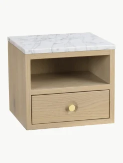 Discount Rowico Table de chevet murale avec plateau en marbre Whitmore