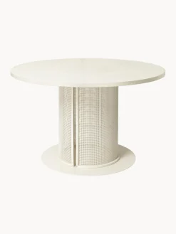 Outlet Kristina Dam Table de jardin ronde Bauhaus Blanc crème