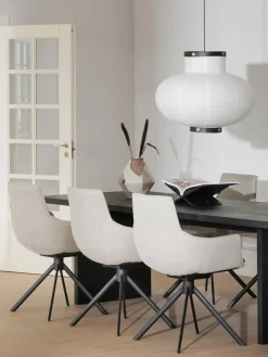 New Rowico Table en bois de frêne Emmett, 240 x 95 cm Bois de chêne, noir laqué
