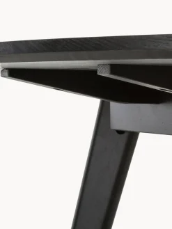 Best Rowico Table ronde en bois d'hévéa Yumi, Ø 115 cm Bois de chêne, noir laqué