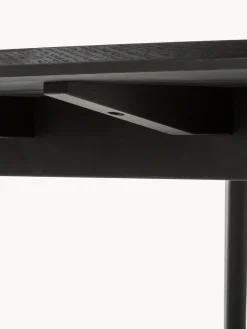 Best Rowico Table ronde en bois d'hévéa Yumi, Ø 115 cm Bois de chêne, noir laqué