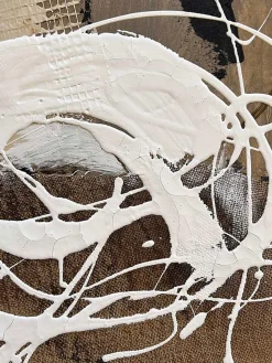 Outlet Agave Tableau sur toile peint à la main Cream