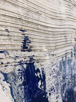 Clearance Agave Tableau sur toile peint à la main Blue Stroke