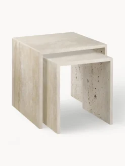 Online blomus Tables d'appoint en travertin Varu, 2 élém.