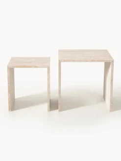 Online blomus Tables d'appoint en travertin Varu, 2 élém.