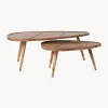 New Dutchbone Tables gigognes en bois de sissoo Sham, 2 élém.