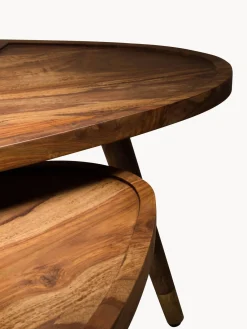 New Dutchbone Tables gigognes en bois de sissoo Sham, 2 élém.