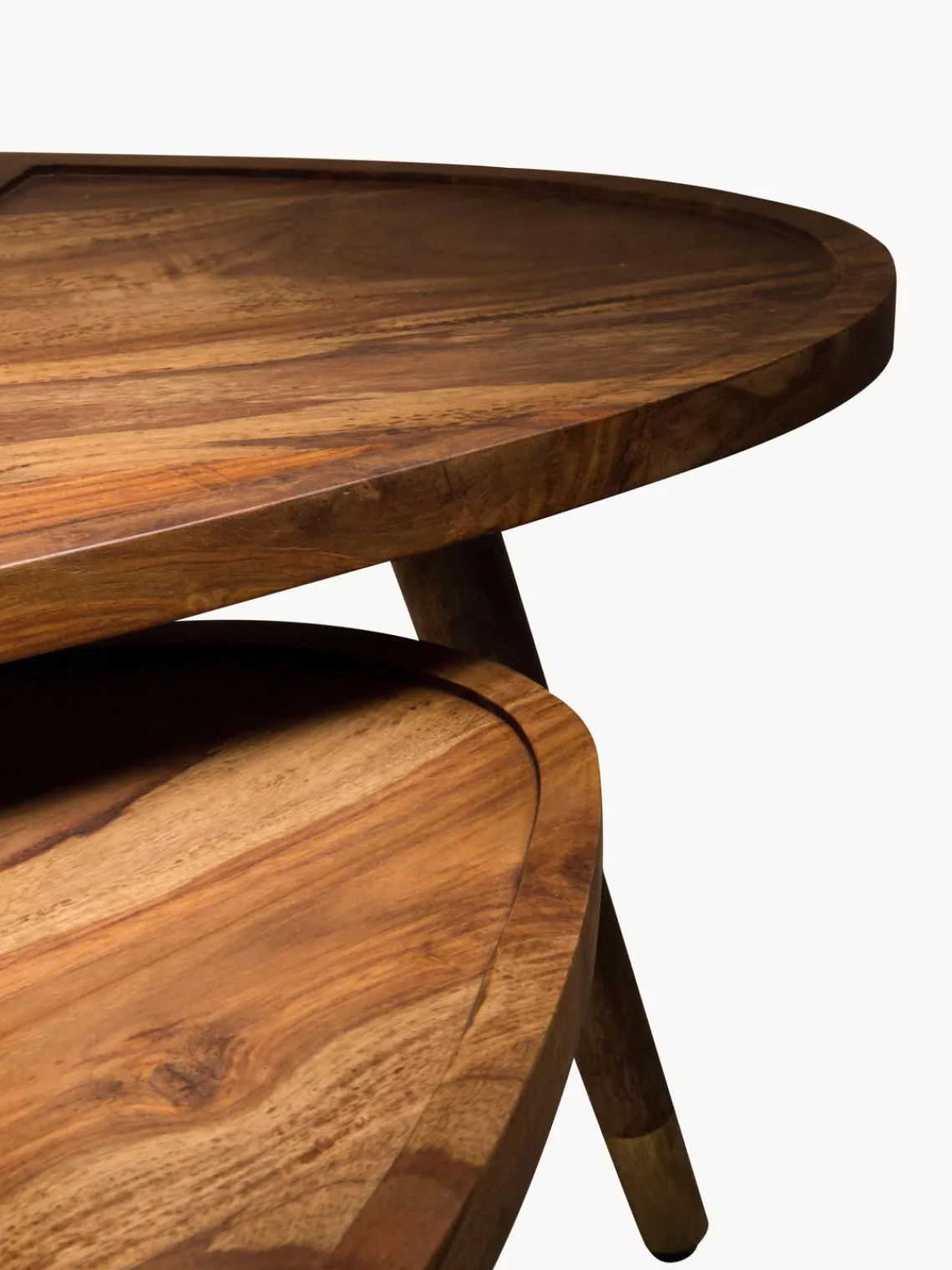 New Dutchbone Tables gigognes en bois de sissoo Sham, 2 élém.