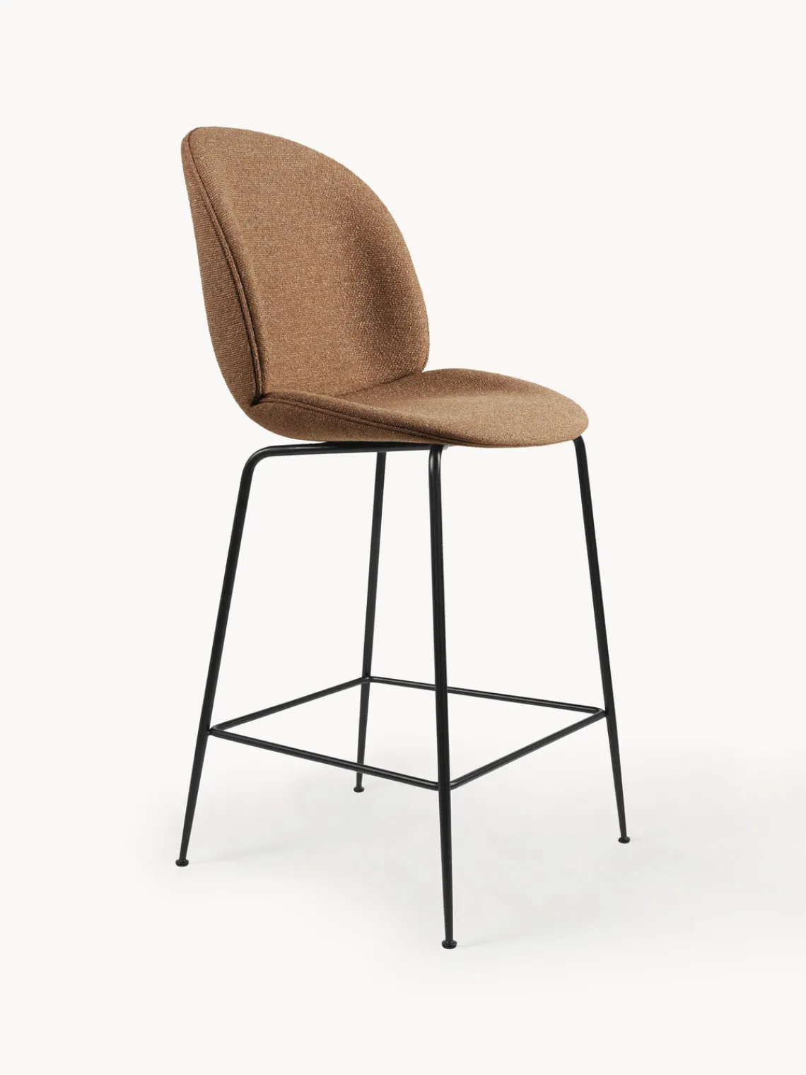 Outlet GUBI Tabouret de bar en laine Beetle Laine terracotta, noir mat