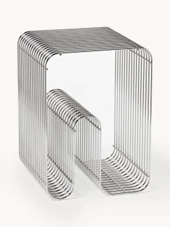 Discount AYTM Tabouret en métal Curve Argenté, haute brillance
