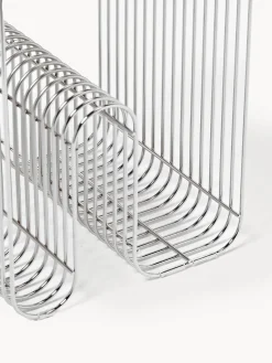 Discount AYTM Tabouret en métal Curve Argenté, haute brillance