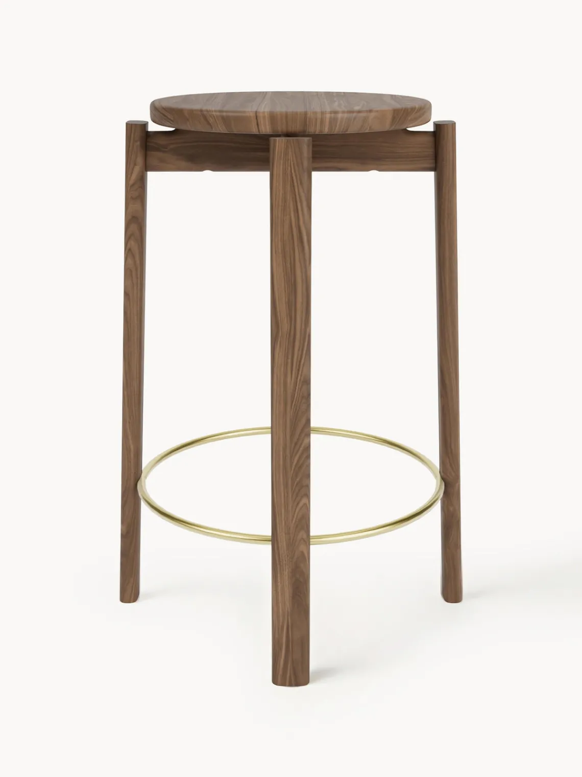 Sale Audo Copenhagen Tabouret en noyer Passage Bois de noyer, doré
