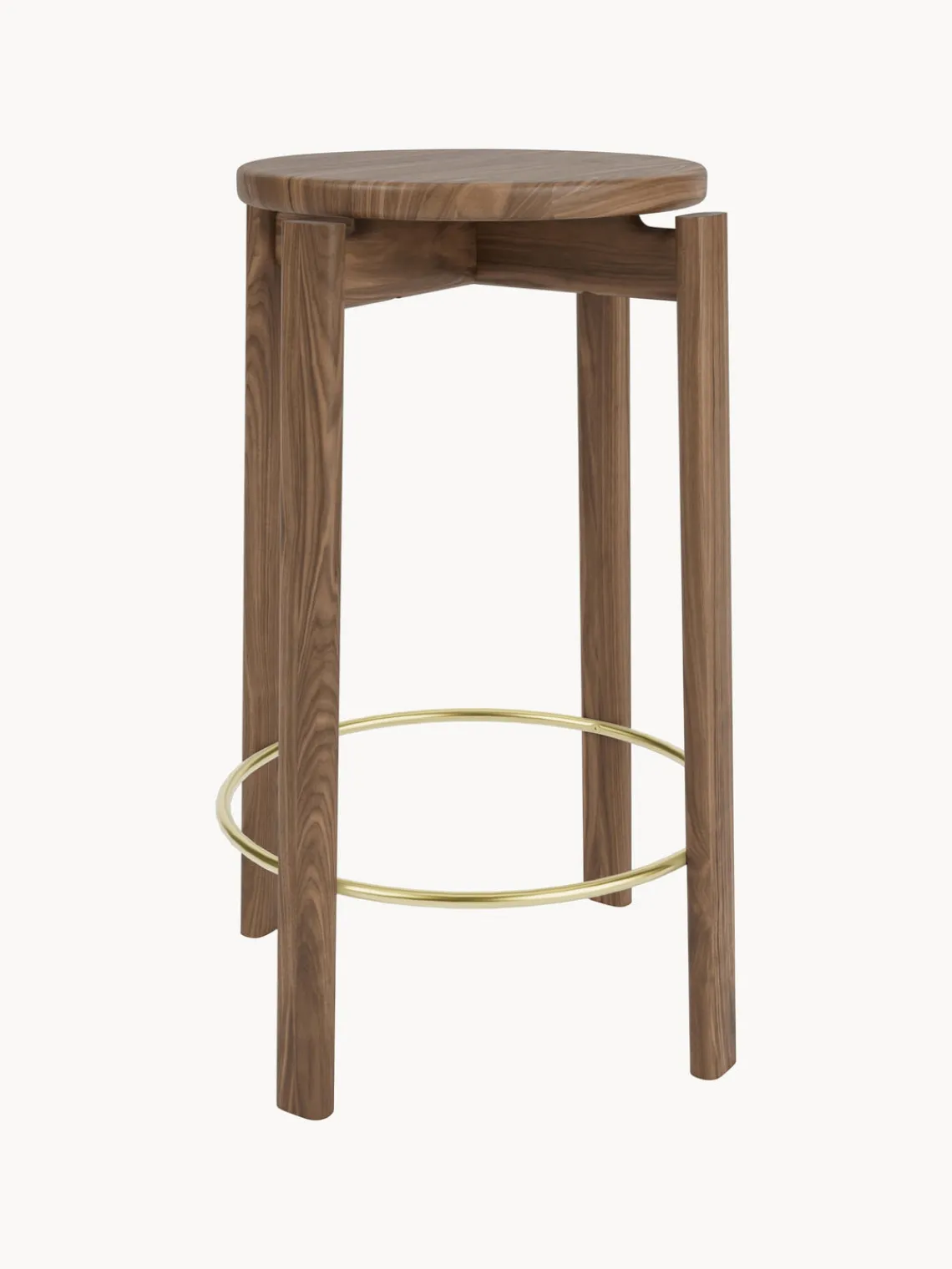 Sale Audo Copenhagen Tabouret en noyer Passage Bois de noyer, doré