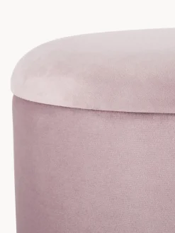 Sale Bizzotto Tabouret en velours avec rangement Polina Velours rose pâle