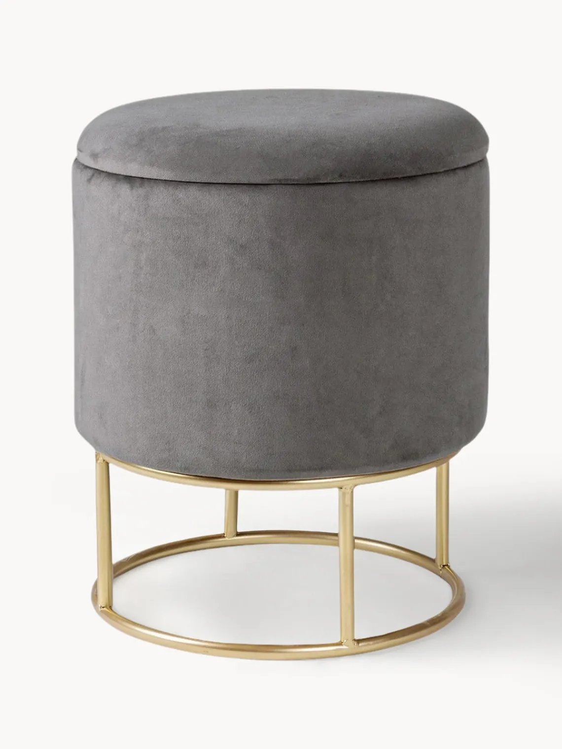 Sale Bizzotto Tabouret en velours avec rangement Polina Velours gris foncé