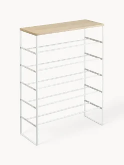 Sale Yamazaki Étagère à chaussures Tower Blanc, bois clair