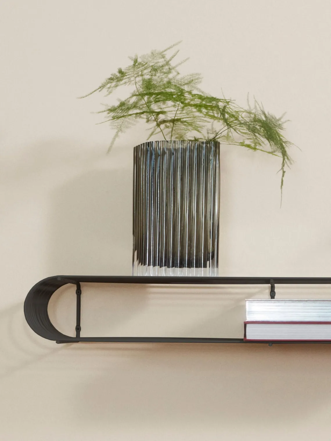 Online AYTM Étagère murale en métal Curve, larg. 80 cm Noir, mat