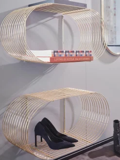 Fashion AYTM Étagère murale en métal Curva, larg. 61 cm Doré, haute brillance